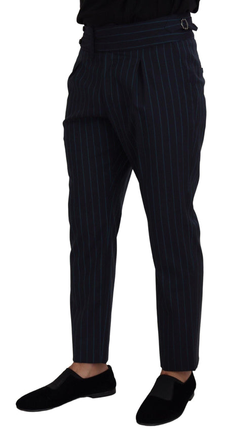 Dolce & Gabbana Blue Striped Men Formal Pants - Ellie Belle