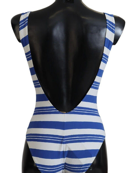 Dolce & Gabbana Blue Striped One Piece Women Beachwear Bikini - Ellie Belle