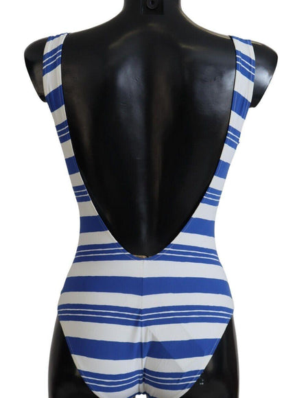 Dolce & Gabbana Blue Striped One Piece Women Beachwear Bikini - Ellie Belle