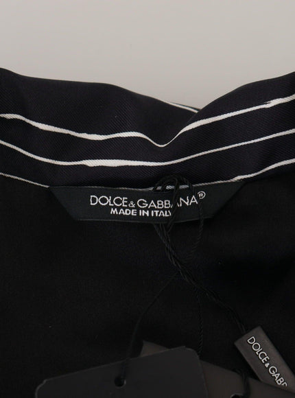 Dolce & Gabbana Blue Striped Silk Pajama Shirt Jacket - Ellie Belle
