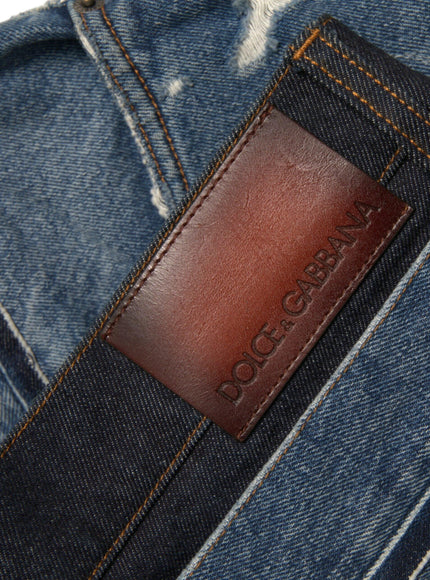 Dolce & Gabbana Blue Tattered Cotton Men Denim Jeans