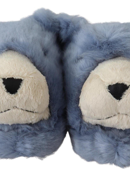 Dolce & Gabbana Blue Teddy Bear Slippers Sandals Shoes - Ellie Belle