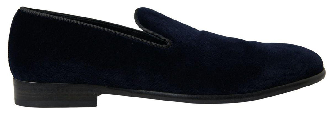 Dolce & Gabbana Blue Velvet Loafers Formal Shoes - Ellie Belle