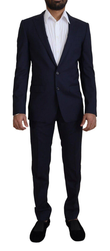 Dolce & Gabbana Blue Virgin Wool Formal 2 Piece Suit - Ellie Belle