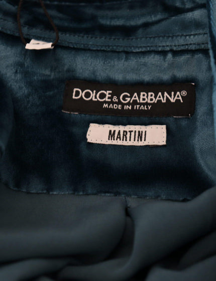 Dolce & Gabbana Blue Viscose Slim Fit Casual MARTINI Shirt - Ellie Belle
