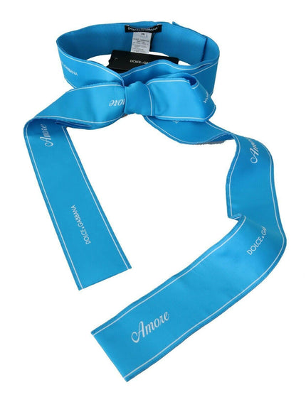 Dolce & Gabbana Blue Waist Ribbon Wide Bow Belt - Ellie Belle