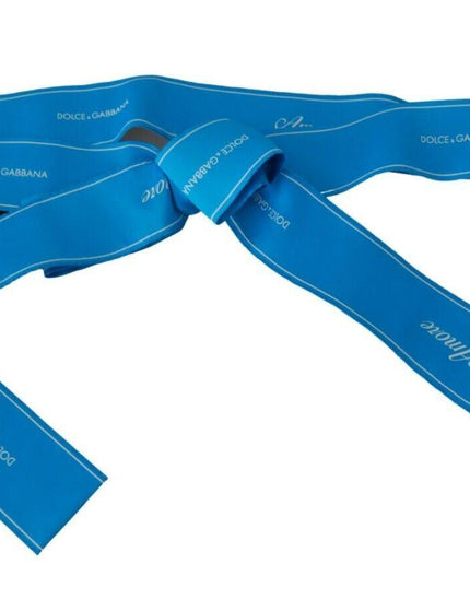 Dolce & Gabbana Blue Waist Ribbon Wide Bow Belt - Ellie Belle