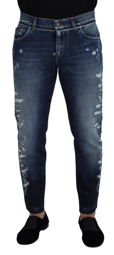 Dolce & Gabbana Blue Wash Cotton Regular Denim Jeans Pants - Ellie Belle