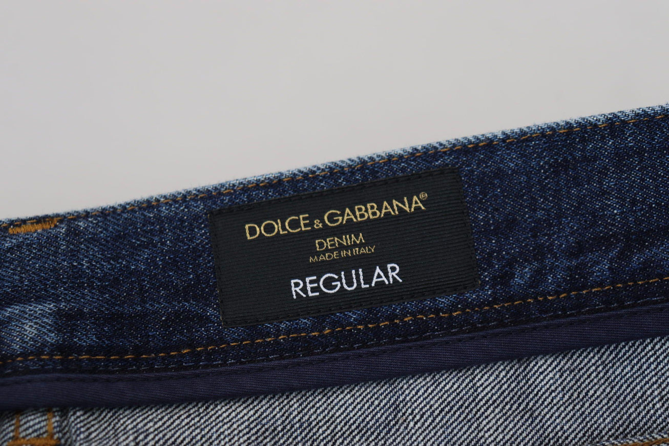 Dolce & Gabbana Blue Wash Cotton Regular Denim Jeans Pants - Ellie Belle