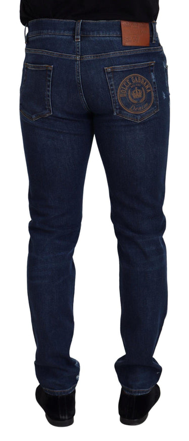 Dolce & Gabbana Blue Wash Cotton Stretch Slim Denim Jeans - Ellie Belle