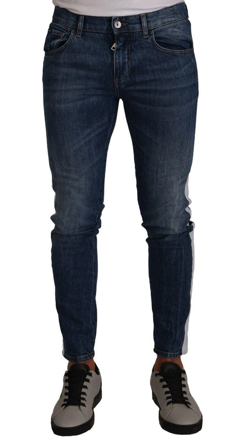 Dolce & Gabbana Blue Washed Cotton Skinny Denim Jeans - Ellie Belle