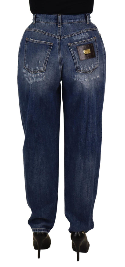 Dolce & Gabbana Blue Washed High Waist Loose Fit Pants - Ellie Belle