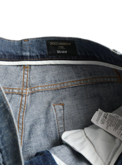 Dolce & Gabbana Blue Washed Skinny Cotton Stretch Denim Jeans - Ellie Belle