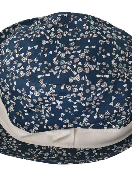 Dolce & Gabbana Blue White Cotton Bow Print Fedora Hat - Ellie Belle