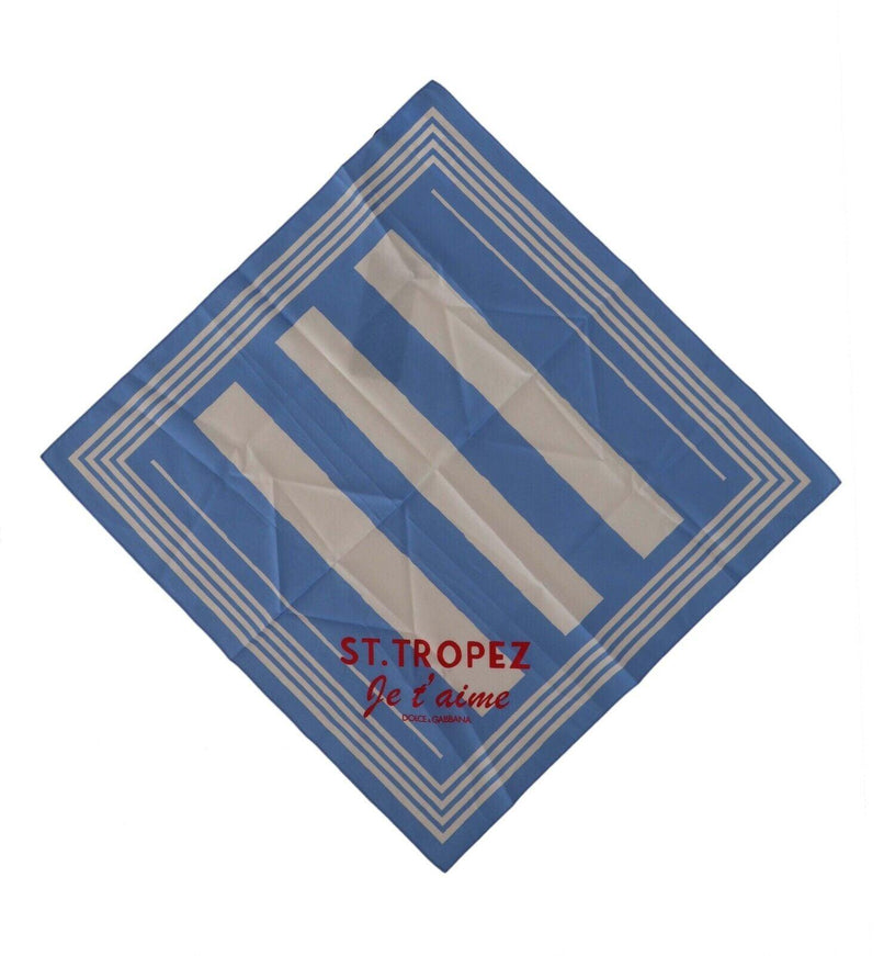 Dolce & Gabbana Blue White Striped St. Tropez Handkerchief Scarf - Ellie Belle