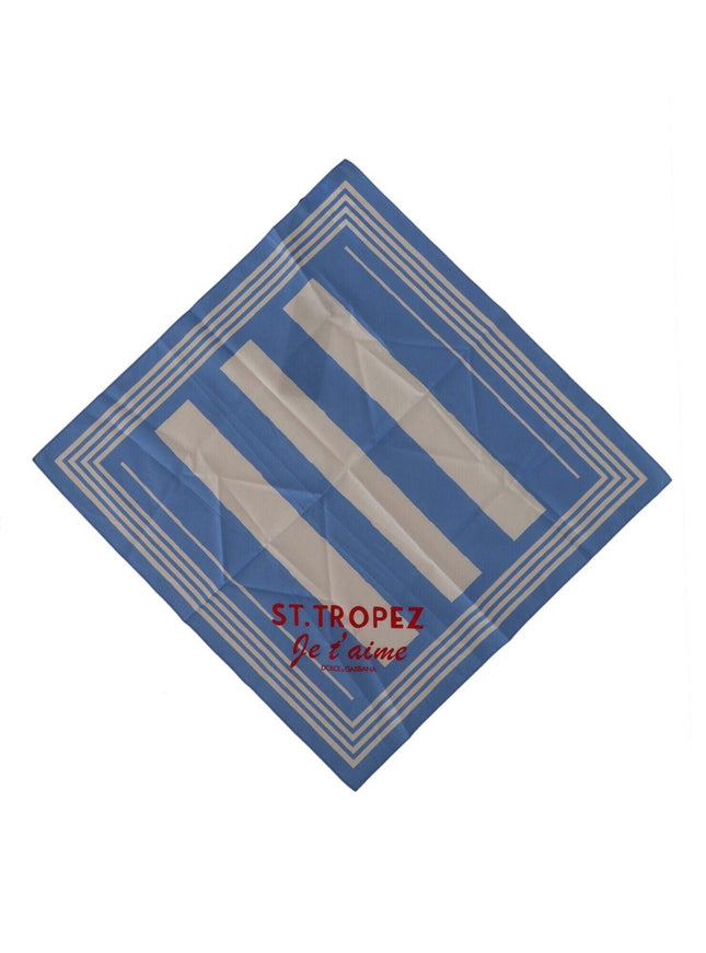 Dolce & Gabbana Blue White Striped St. Tropez Handkerchief Scarf - Ellie Belle