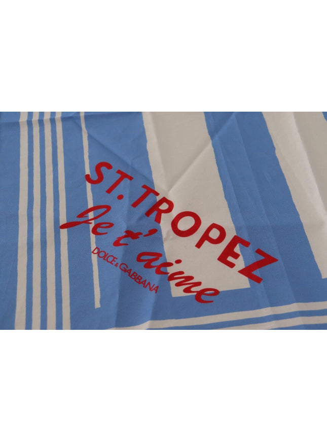 Dolce & Gabbana Blue White Striped St. Tropez Handkerchief Scarf - Ellie Belle