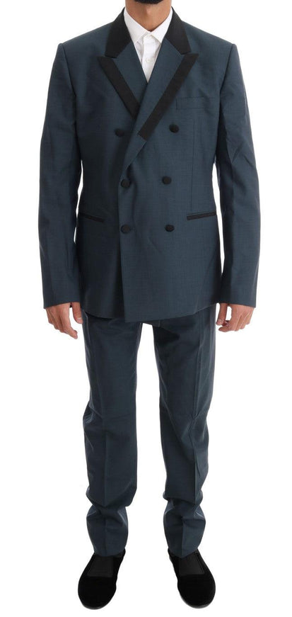 Dolce & Gabbana Blue Wool Double Breasted 3 Piece Suit - Ellie Belle