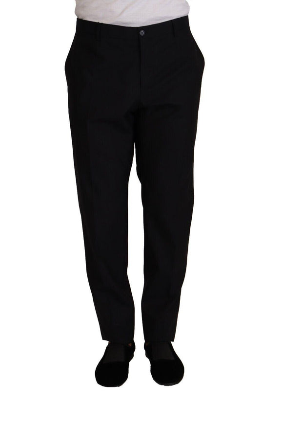 Dolce & Gabbana Blue Wool Silk Formal Trouser Dress Pants - Ellie Belle