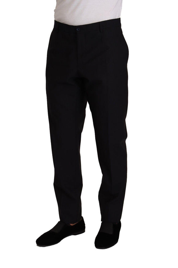 Dolce & Gabbana Blue Wool Silk Formal Trouser Dress Pants - Ellie Belle