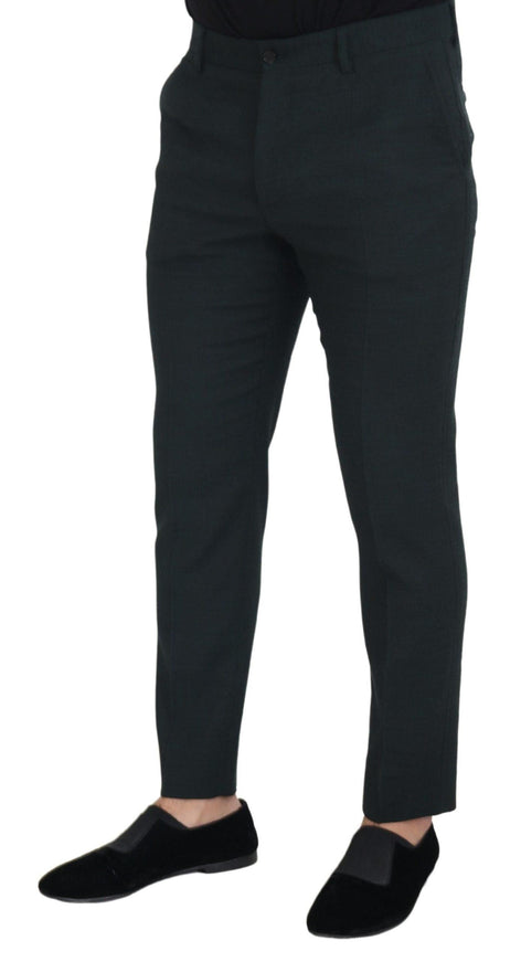 Dolce & Gabbana Blue Wool Slim Fit Formal Pants - Ellie Belle