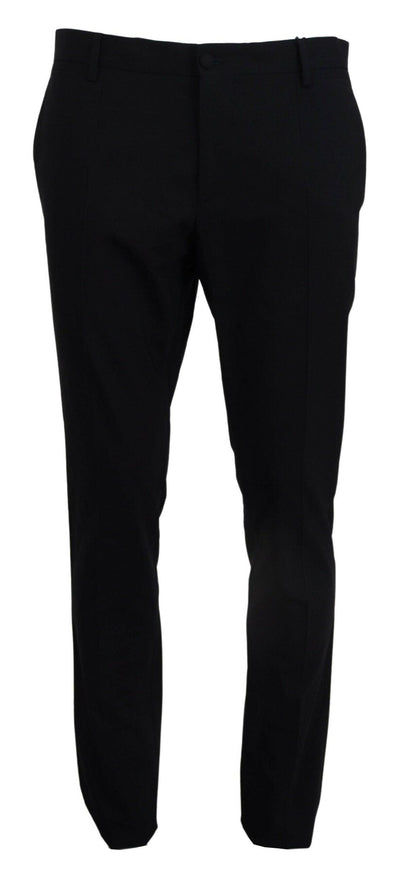 Dolce & Gabbana Blue Wool Stretch Dress Formal Slim Fit Pant - Ellie Belle