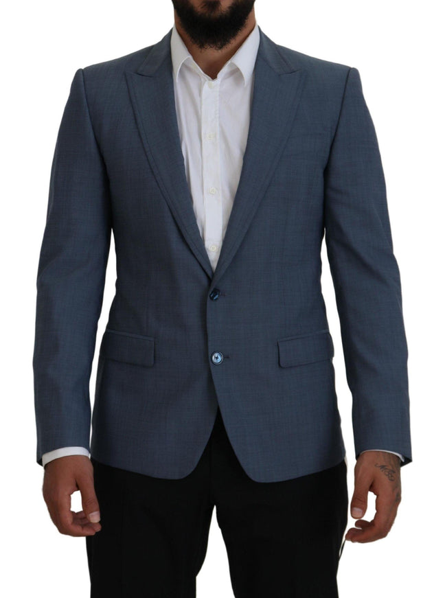 Dolce & Gabbana Blue Wool Stretch Slim Fit Jacket Blazer - Ellie Belle