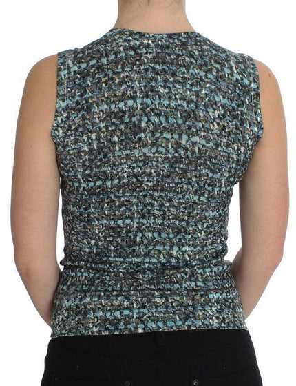 Dolce & Gabbana Blue Wool Sweater Sleeveless Pullover - Ellie Belle
