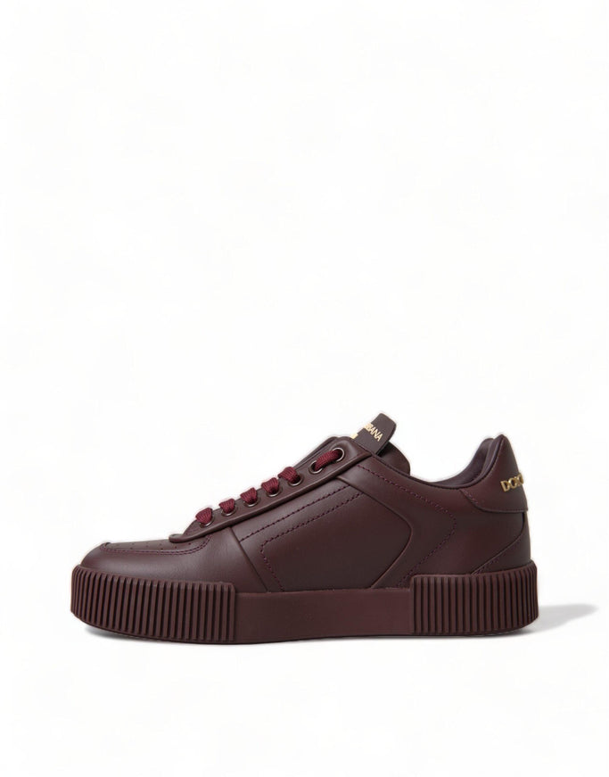 Dolce & Gabbana Bordeaux Calfskin D.N.A Milano Sneakers Shoes - Ellie Belle