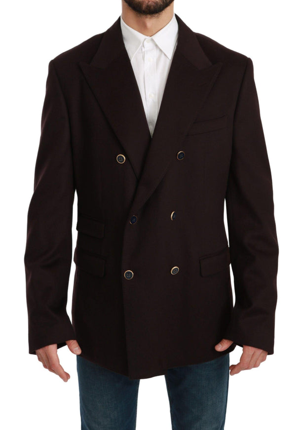 Dolce & Gabbana Bordeaux Cashmere Coat TAORMINA Blazer - Ellie Belle