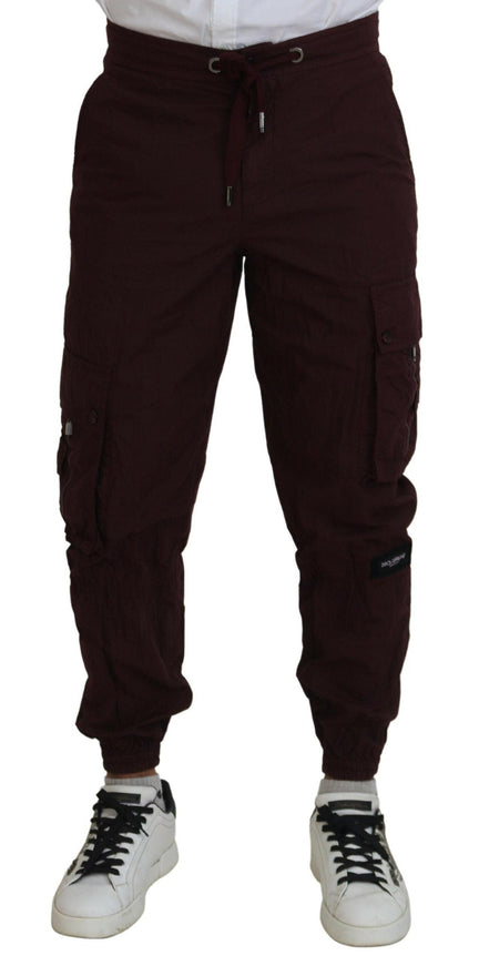 Dolce & Gabbana Bordeaux Cotton Cargo Jogger Sweatpants Pants - Ellie Belle