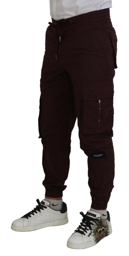 Dolce & Gabbana Bordeaux Cotton Cargo Jogger Sweatpants Pants - Ellie Belle