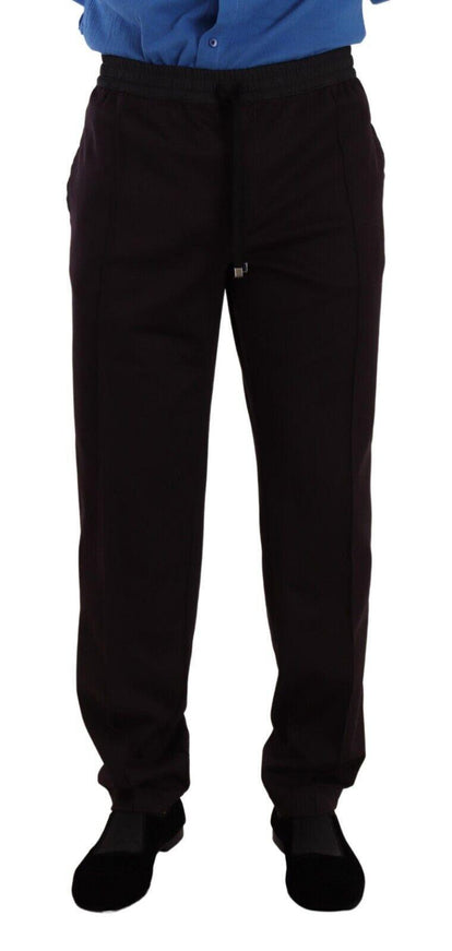 Dolce & Gabbana Bordeaux Cotton Mens Skinny Trouser Pants - Ellie Belle