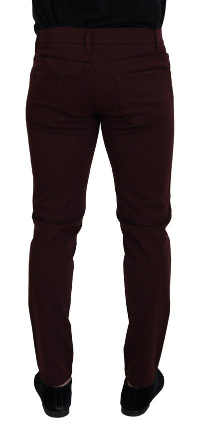 Dolce & Gabbana Bordeaux Cotton Stretch GOLD Denim Jeans - Ellie Belle