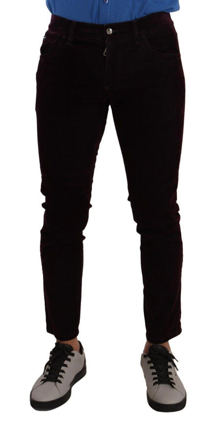 Dolce & Gabbana Bordeaux Cotton Stretch Skinny Denim Jeans - Ellie Belle