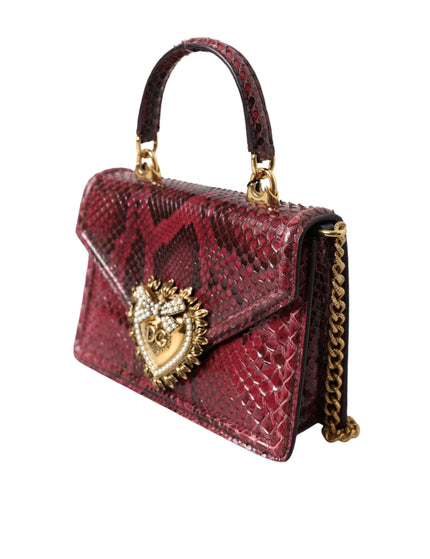Dolce & Gabbana Bordeaux Exotic Leather DEVOTION HEART Top Handle Shoulder Bag - Ellie Belle