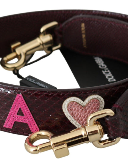 Dolce & Gabbana Bordeaux Exotic Skin Leather Belt Shoulder Strap - Ellie Belle