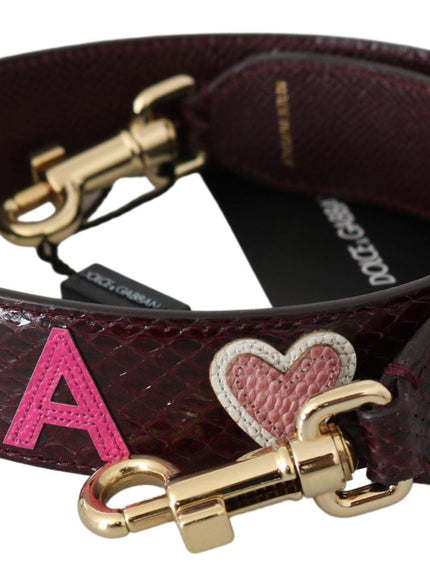 Dolce & Gabbana Bordeaux Exotic Skin Leather Belt Shoulder Strap