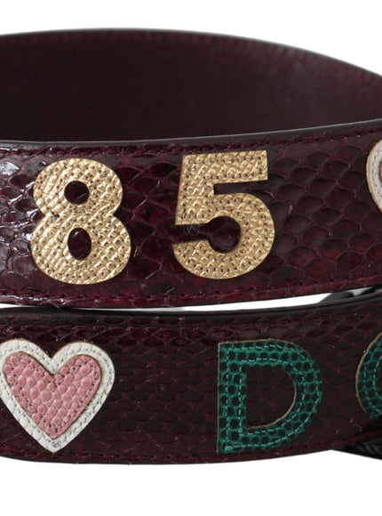Dolce & Gabbana Bordeaux Exotic Skin Leather Belt Shoulder Strap