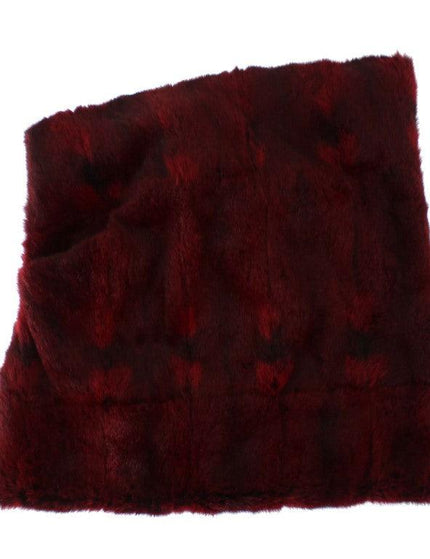 Dolce & Gabbana Bordeaux Hamster Fur Crochet Hood Scarf Hat - Ellie Belle