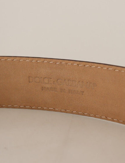 Dolce & Gabbana Bordeaux Leather Gold Metal Oval Buckle Belt - Ellie Belle