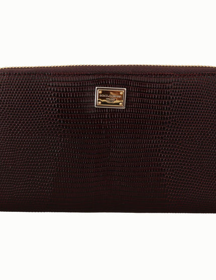 Dolce & Gabbana Bordeaux Leather Zip Around Continental Wallet - Ellie Belle