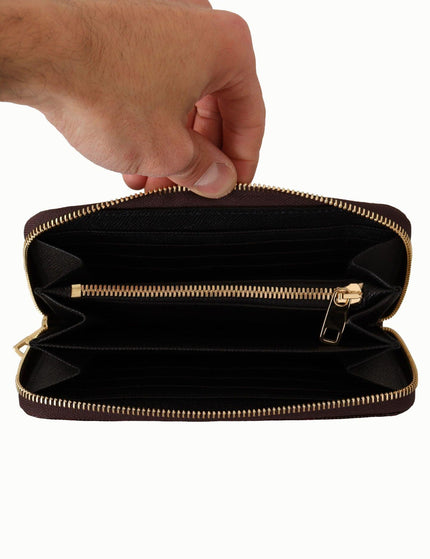 Dolce & Gabbana Bordeaux Leather Zip Around Continental Wallet - Ellie Belle