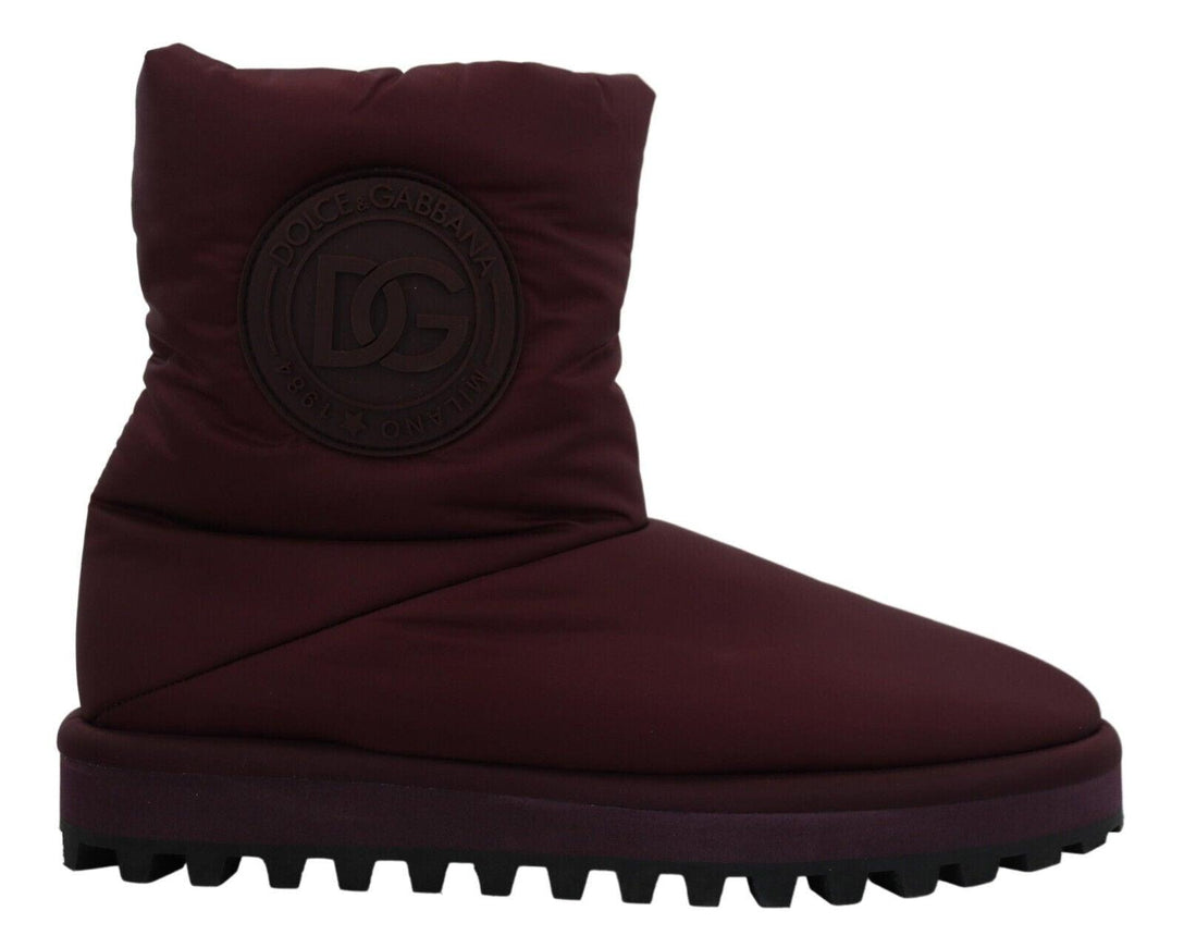 Dolce & Gabbana Bordeaux Nylon Boots Padded Mid Shoes - Ellie Belle