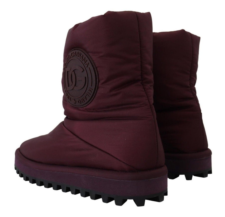 Dolce & Gabbana Bordeaux Nylon Boots Padded Mid Shoes - Ellie Belle