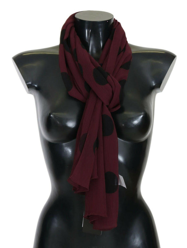 Dolce & Gabbana Bordeaux Polka Dot Shawl Scarf - Ellie Belle