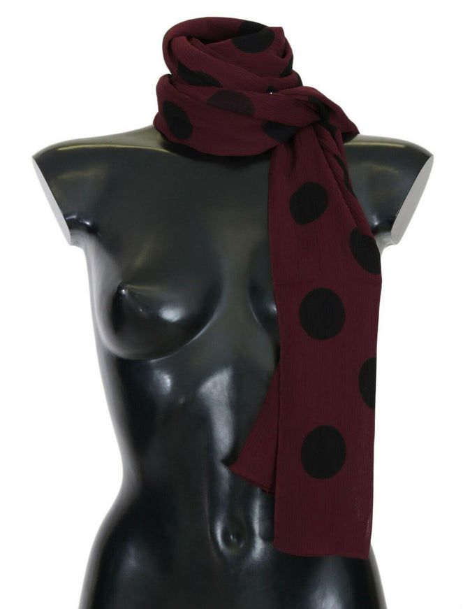 Dolce & Gabbana Bordeaux Polka Dot Shawl Scarf - Ellie Belle