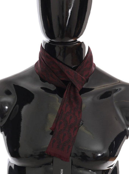 Dolce & Gabbana Bordeaux Silk Crown Chili Scarf