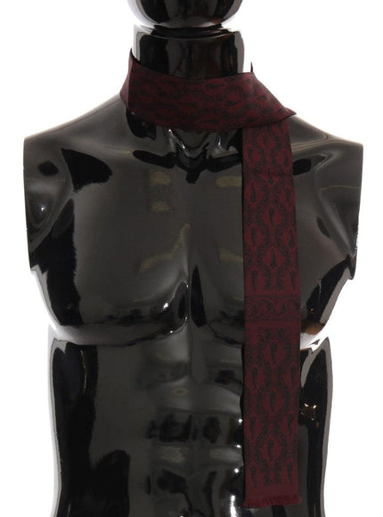 Dolce & Gabbana Bordeaux Silk Crown Chili Scarf