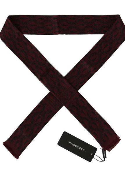 Dolce & Gabbana Bordeaux Silk Crown Chili Scarf